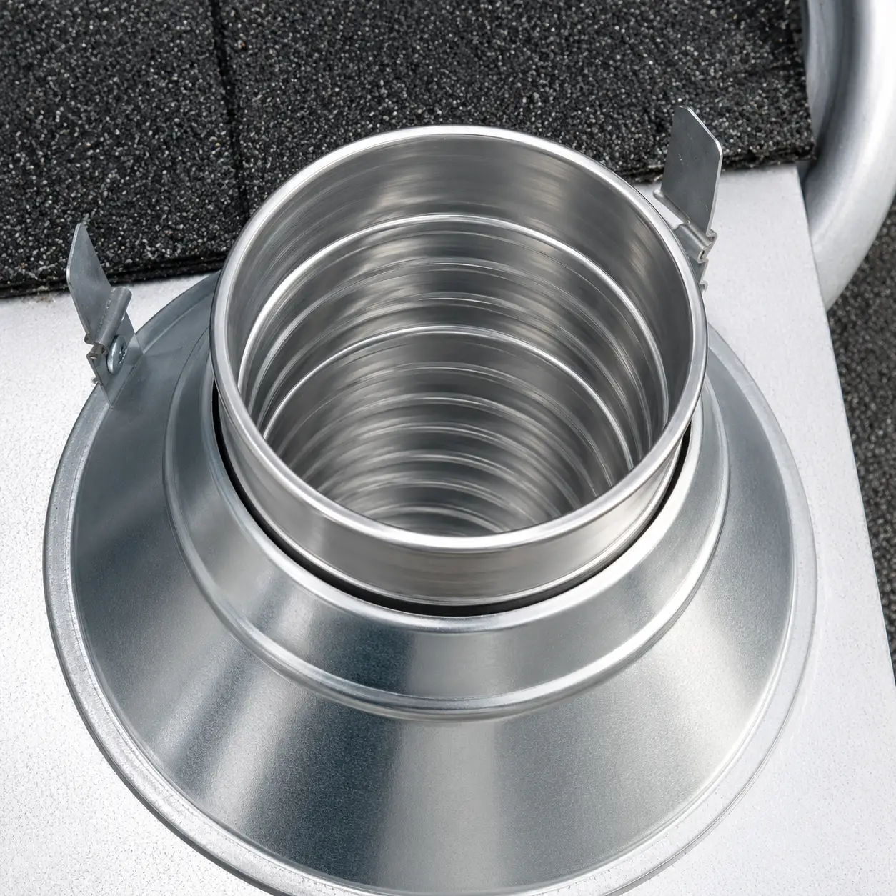 Clean, restored air duct after professional negative pressure service