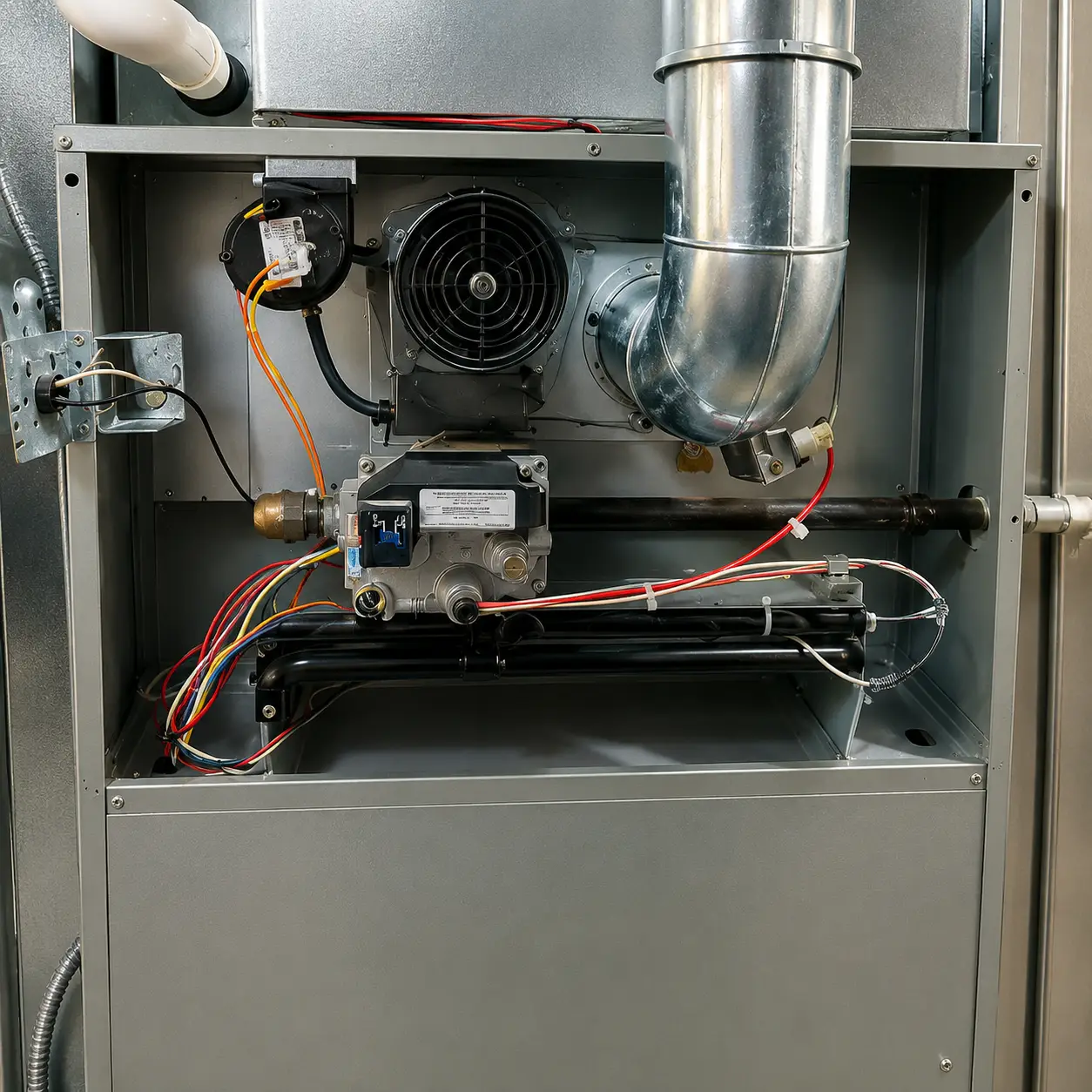 Furnace ignition and control components being inspected in Desoto TX