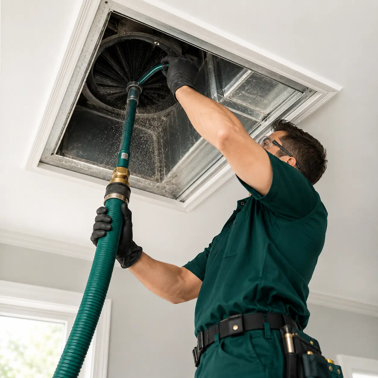 Clean residential air vent after professional air duct cleaning